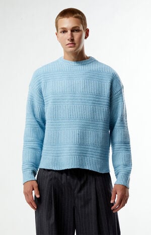 Blue Allan Jacquard Crew Neck Sweater image number 2