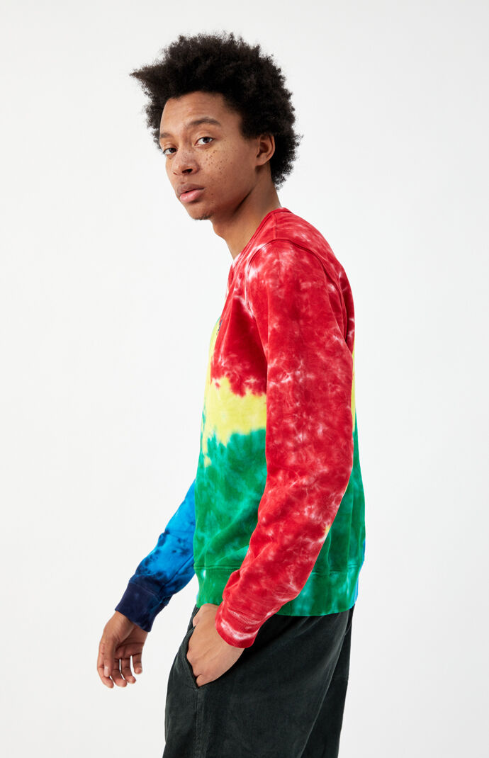Tie-Dyed Terry Crew Neck Sweatshirt