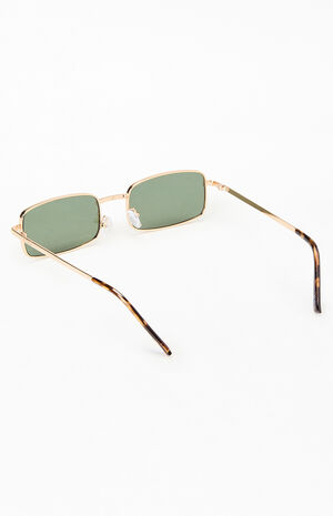 Gold Metal Rectangle Sunglasses image number 2