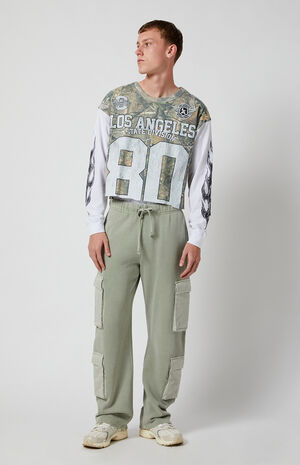 Gray Baggy Cargo Sweatpants image number 2