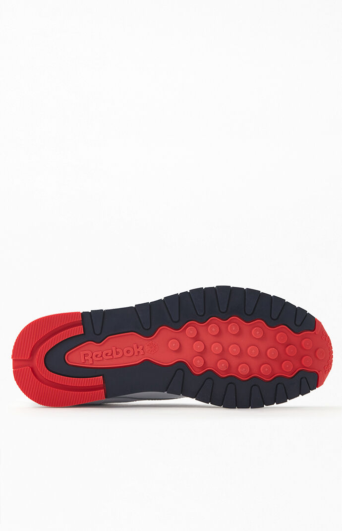 White Red & Navy Classic Leather Shoes