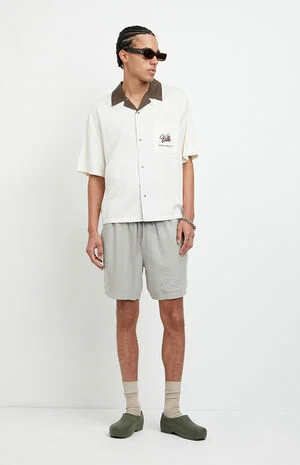 Gray Linen Shorts image number 1