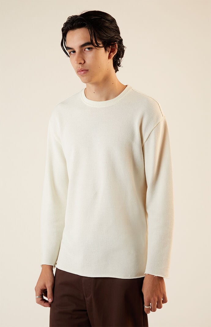 ★COOR★ Damaged waffle long sleeve t-shirt washed sand beig MUSINSA | COOR Damaged Waffle Long Sleeve T-shirt (Washed