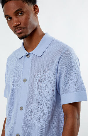 Tear Drop Open Knit Shirt image number 2