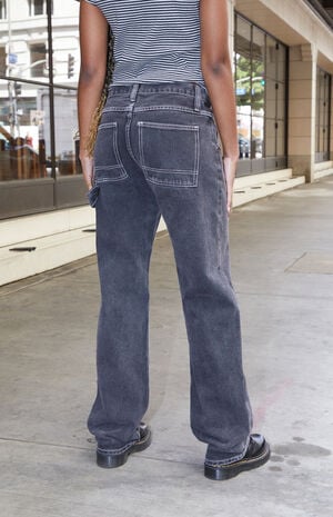Black Crispina Low Rise Carpenter Jeans image number 4