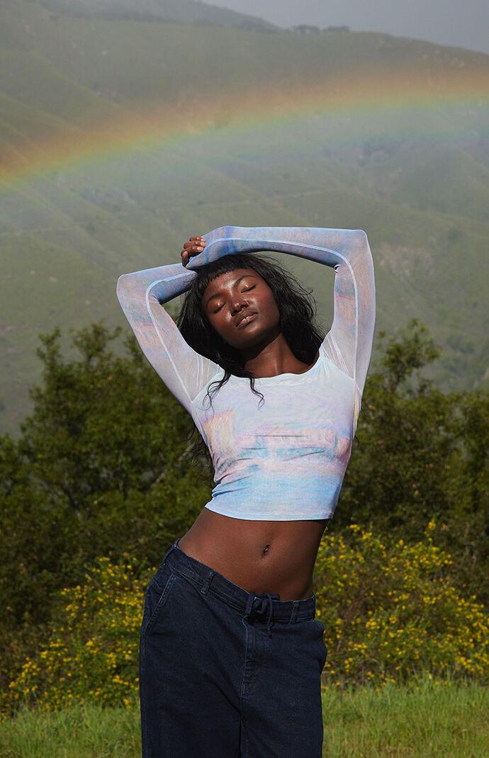 The Met x Pacsun Claude Monet Off-The-Shoulder Long Sleeve Top