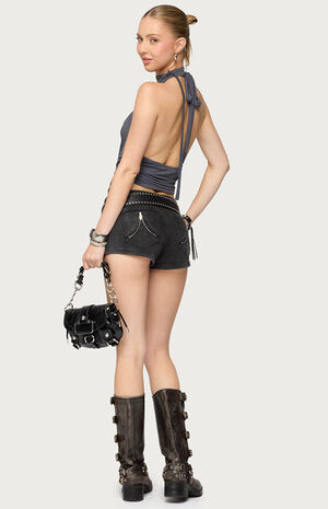 Two Piece Cowl Neck Scarf Halter Top image number 5