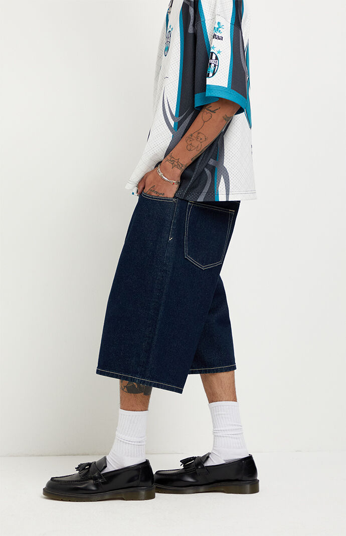 Pacsun Austin Extreme Baggy Jean Shorts Dark Blue | Pacsun