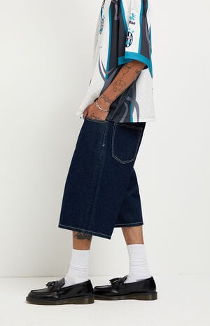 Austin Extreme Baggy Jean Shorts Dark Blue image number 3