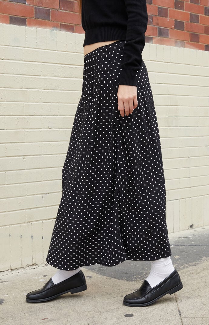 John Galt Polka Dot Midi Skirt