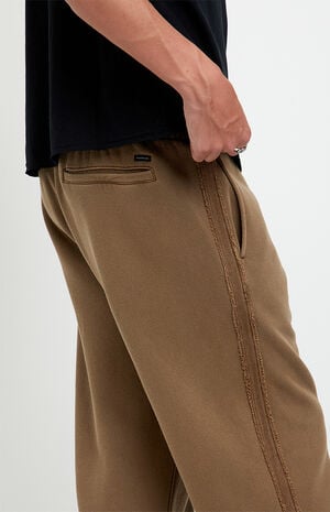 Brown Elmer Stripe Fleece Extreme Baggy Sweatpants image number 5