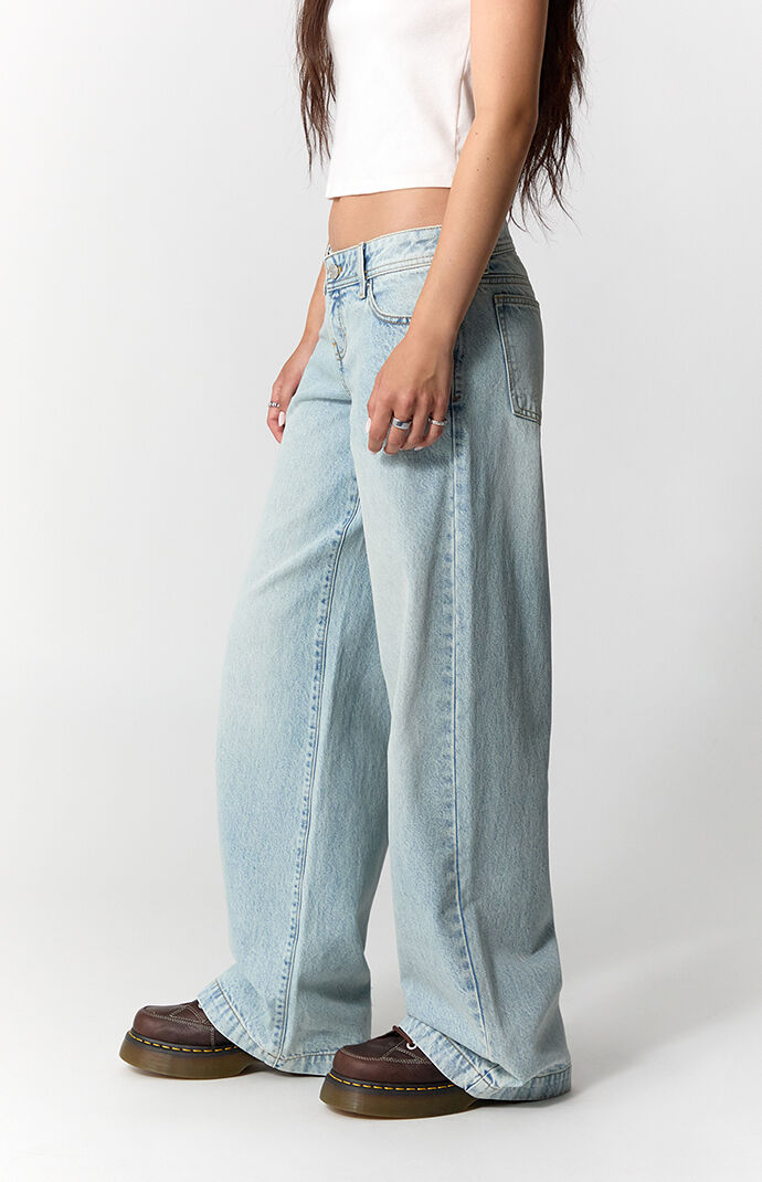 Pacsun Kaia Ultimate Low Rise Baggy Jeans Light Blue Wash