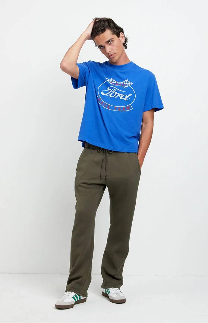 Pacsun Olive Johnny Fleece Straight Sweatpants