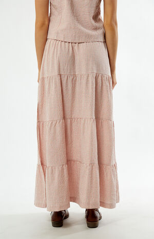 Lola Checked Tiered Maxi Skirt image number 4