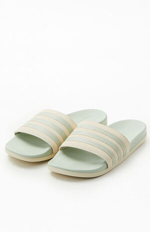 Women's Green Adilette Comfort Slide Sandals image number 2
