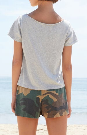 Silver Boston Short Sleeve Off-The-Shoulder Top image number 4