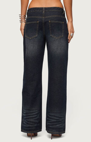 Magda Acid Wash Low Rise Baggy Jeans image number 3