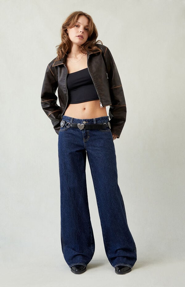 Casey Low Rise Baggy Jeans Dark Indigo