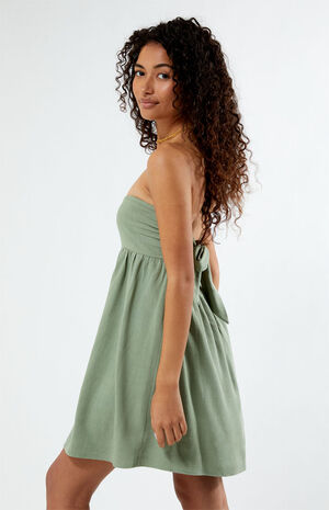Tie Back Strapless Mini Dress image number 2