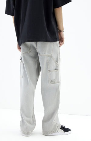 Gray Wash Baggy Carpenter Jeans image number 4