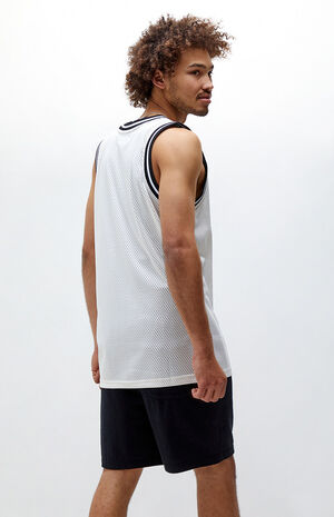 Cream Mesh Tank Top image number 3