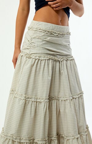 Dew Grid Print Maxi Skirt image number 5
