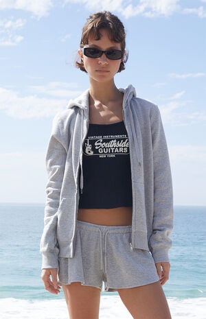 Silver Zip Up Hoodie image number 1