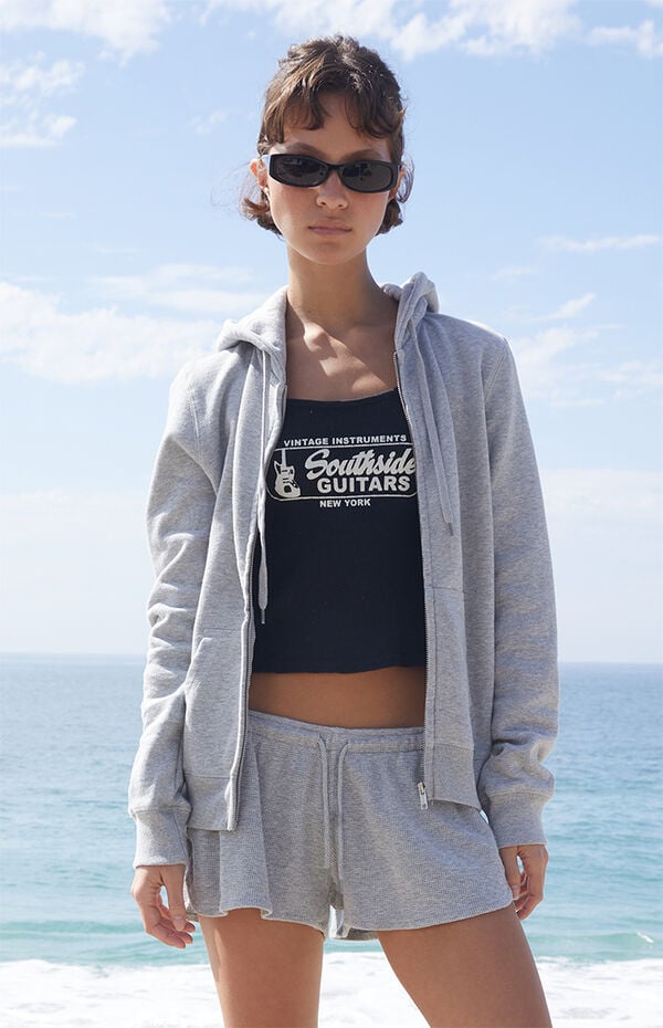 John Galt Silver Zip Up Hoodie