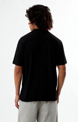 Black Pointelle Camp Shirt image number 4