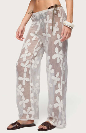 Candace Floral Texured Sheer Pants image number 2