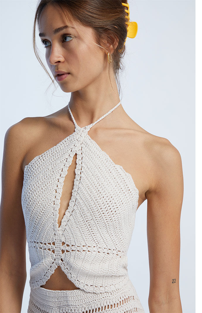 トップス S butterfly halter tops theredthread THEREDTHREAD】S butterfly halter tops