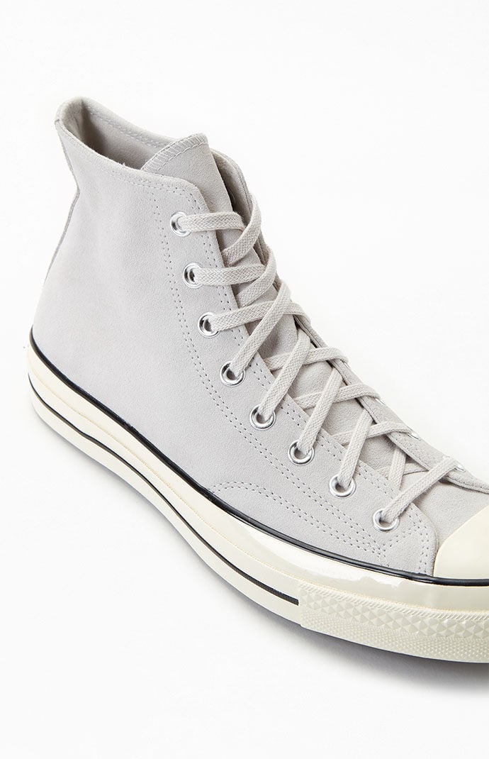 Converse Chuck 70 Light Gray High Top Suede Shoes PacSun