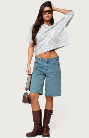 Davida Off Shoulder Camo Top image number 5