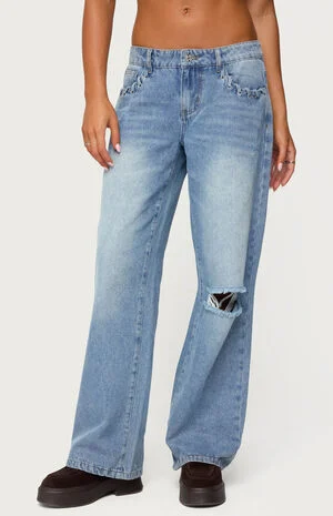 Dutton Distressed Low Rise Jeans image number 1