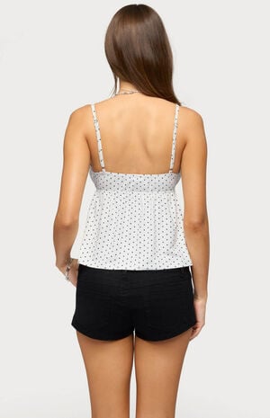 Belen Polka Dot Lacey Babydoll Top image number 3