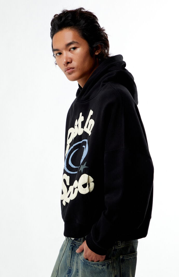 Pacsun Lost Space Puff Graphic Cropped Hoodie