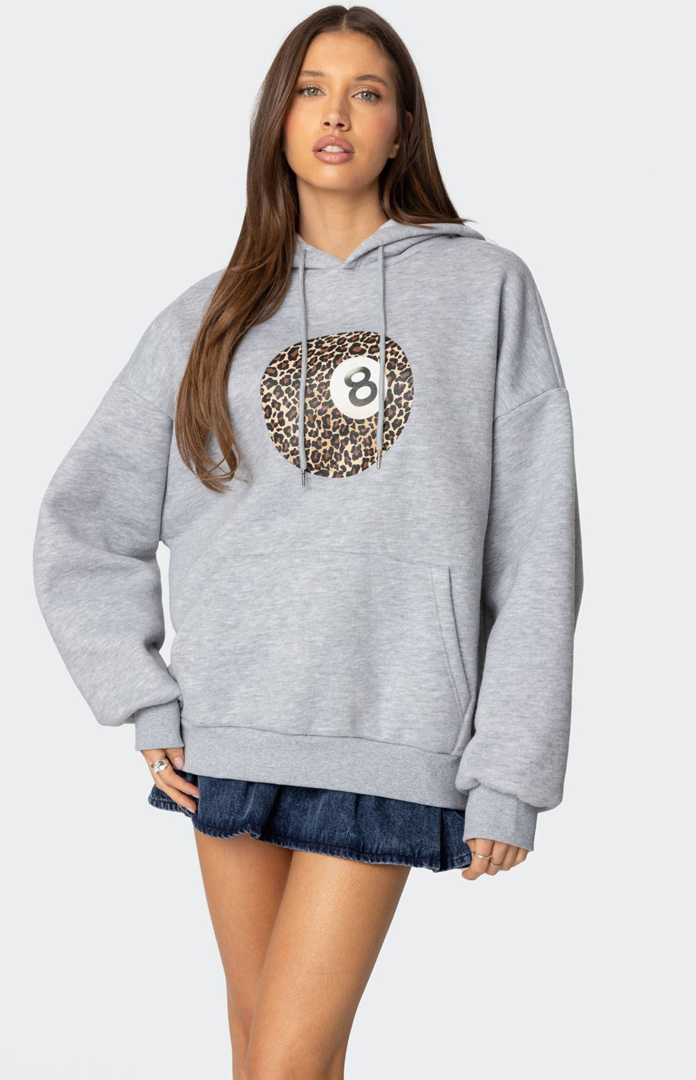 Edikted Women's Leopard 8 Oversized Hoodie