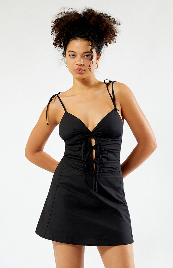 la hearts tie front mini dress LA Hearts Tie Front Corset Mini Dress