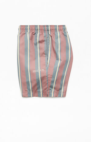 Brown Cannes Striped 4.5" Swim Trunks image number 3