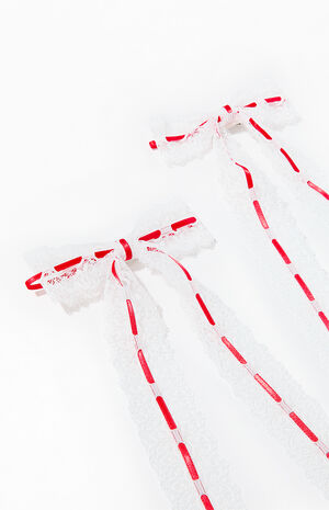 2 Pack Aria Lace Bow Barrettes image number 2
