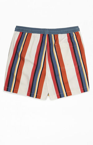 Recycled 60's Striped 15" Swim Trunks image number 2