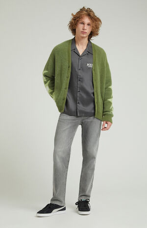 Stretch Grey Straight Jeans image number 2