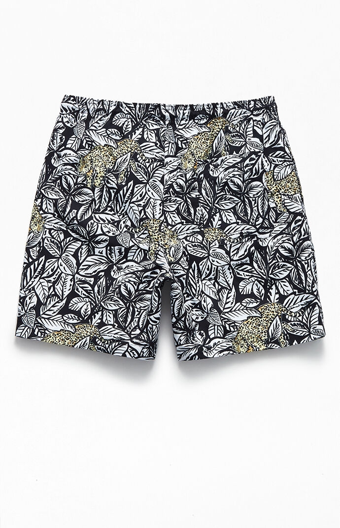 Leaves & Leopard 17" Swim Trunks