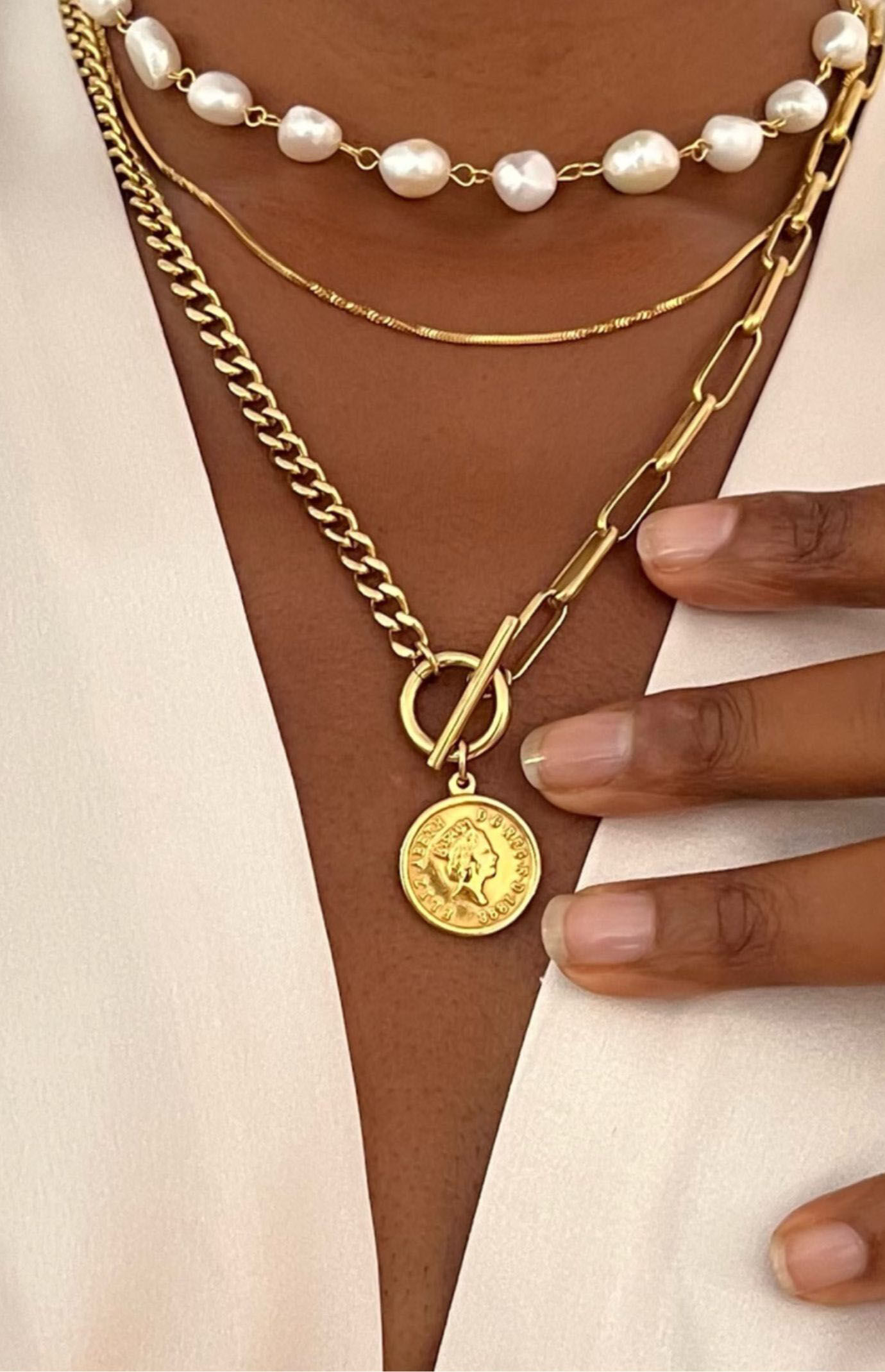 ネックレス・チョーカー [LAN ARCHIVE_official][1100] Ellie's Mentee Ball Necklace Ellie Vail Stacie Toggle Chain Coin Necklace | PacSun