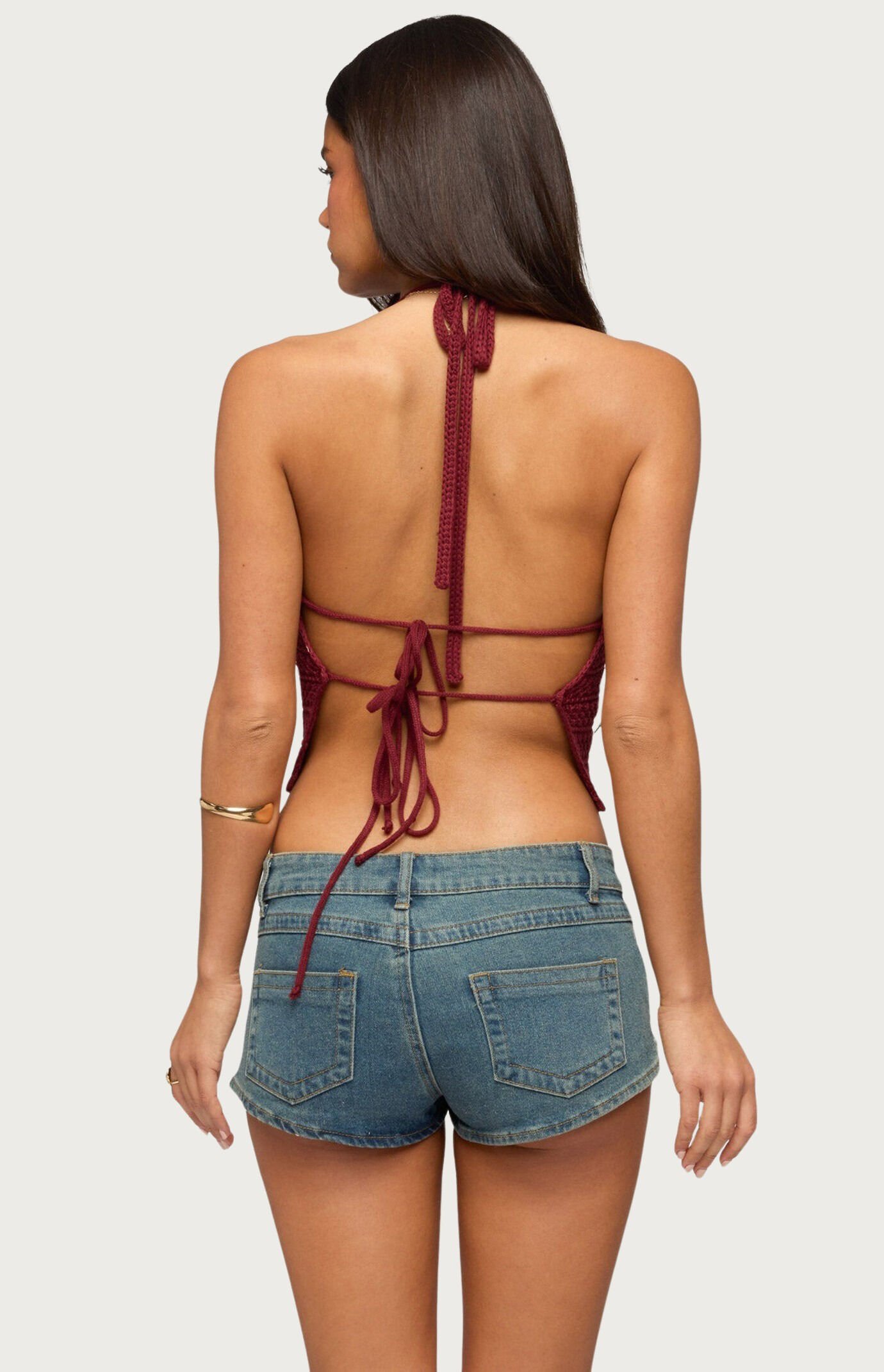 Edikted Backless Coastal Charm Crochet Top