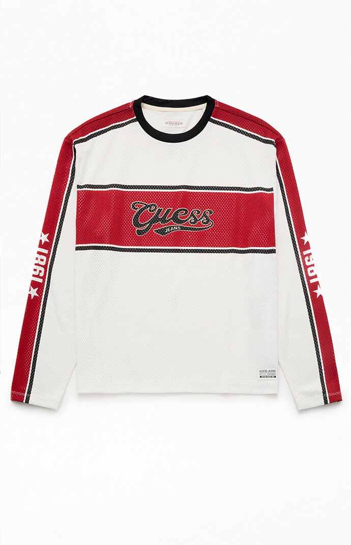 Guess Jeans Boxy Long Sleeve Mesh T-Shirt