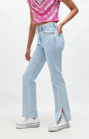 x J Balvin Light Blue Slit Hem Jeans image number 3