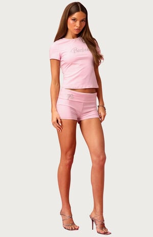 Barbie Rhinestone Foldover Shorts image number 4