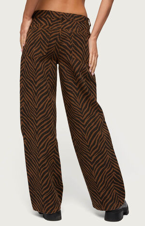 Zebra Print Low Rise Baggy Jeans image number 3