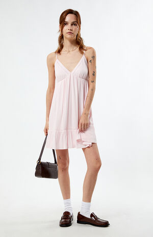 Trim V-Neck Babydoll Dress image number 4
